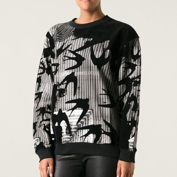 alexander mcqueen black swallow sweatshirt